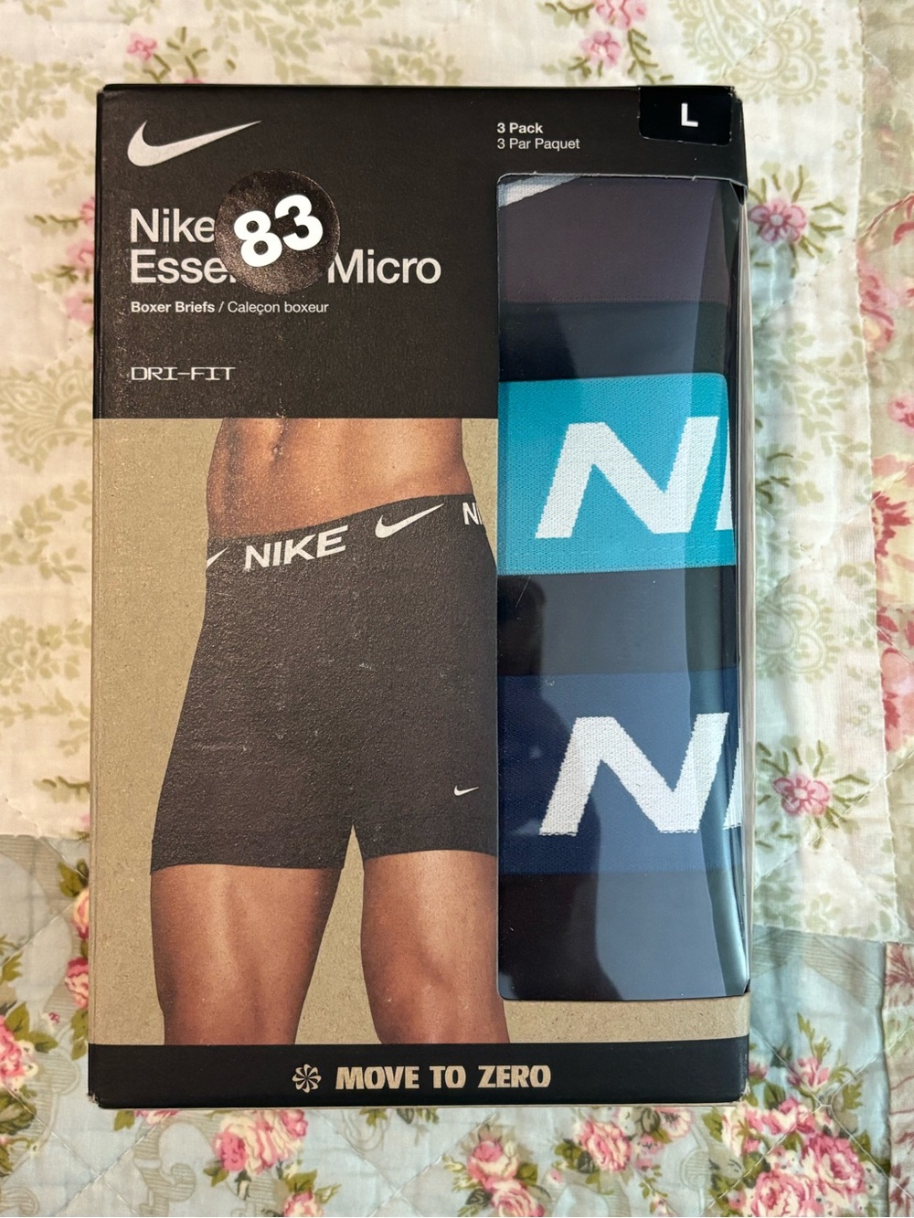 Nike Men's Dri-FIT Micro Boxer Briefs - Black - 3 Pack Sz L NEW